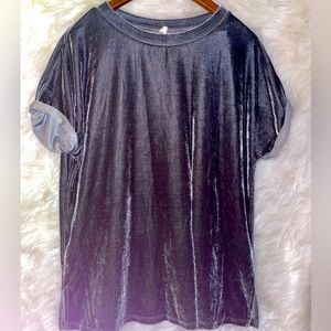 Gray Velvet Short Sleeved Blouse✨